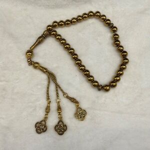 Islamic Tasbih Prayer Beads Gold Tone 9"